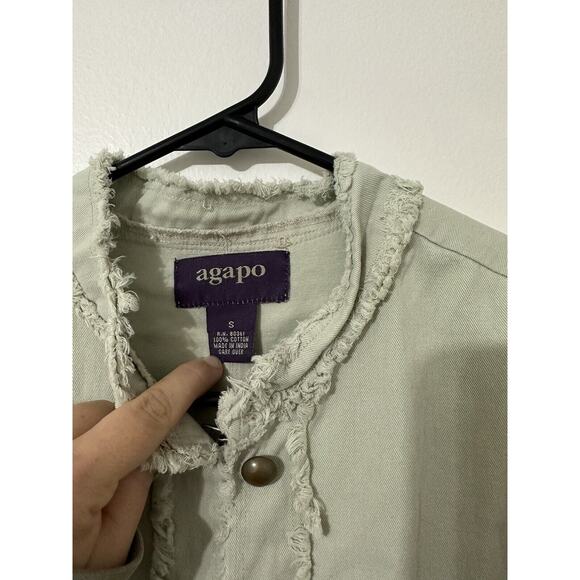 Agapo Woman's Green Waist Jacket Small Metal Button - Picture 4 of 7